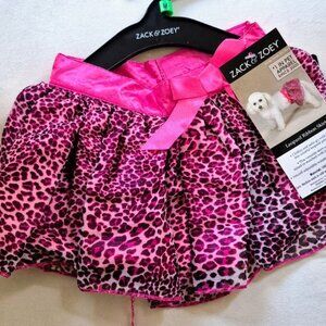 Zack and Zoey Pink Leopard Ribbon Skirt Sz Med NWT